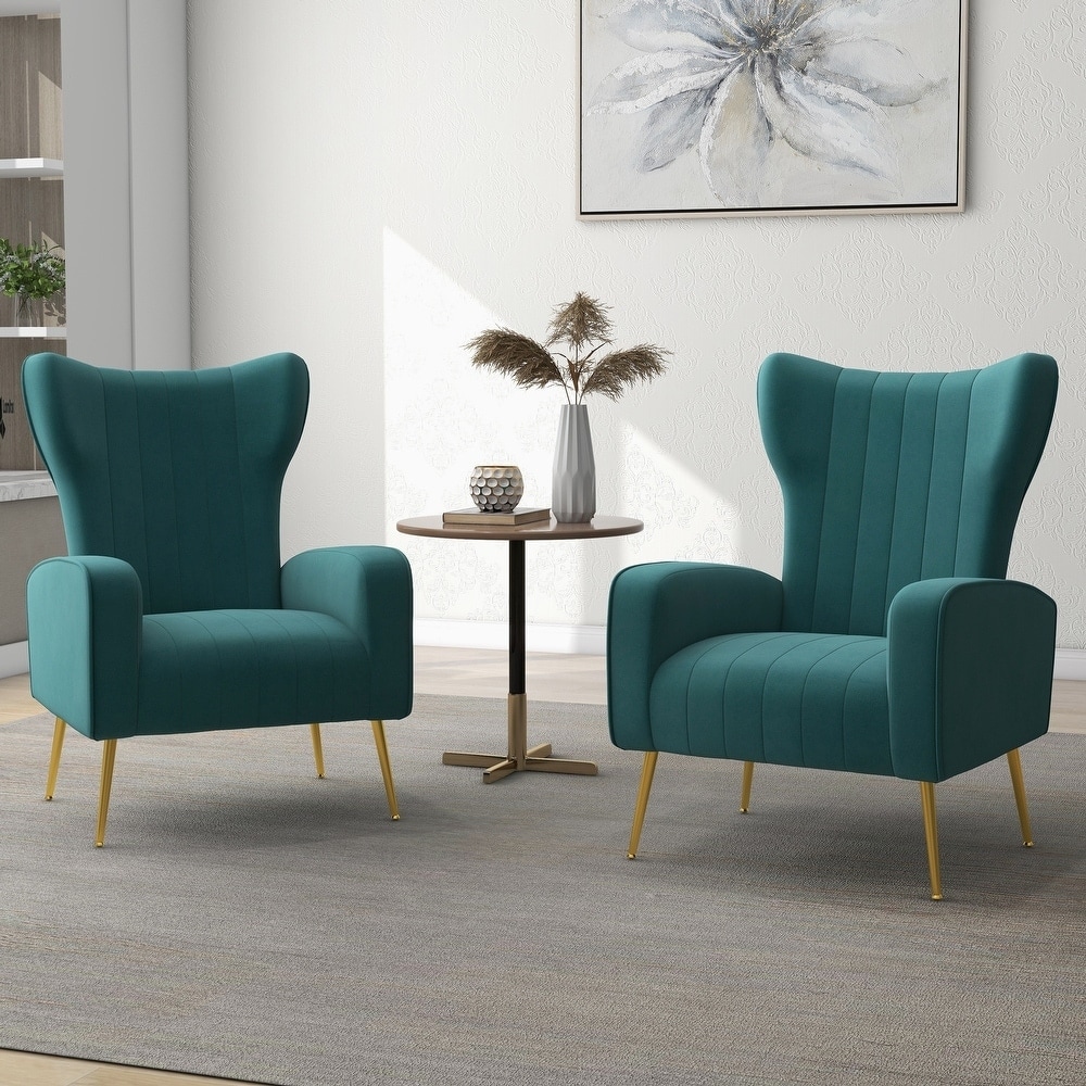 Upholstered Wingback Accent Chair - 26.4"W x 37.8"H x 32.6"D