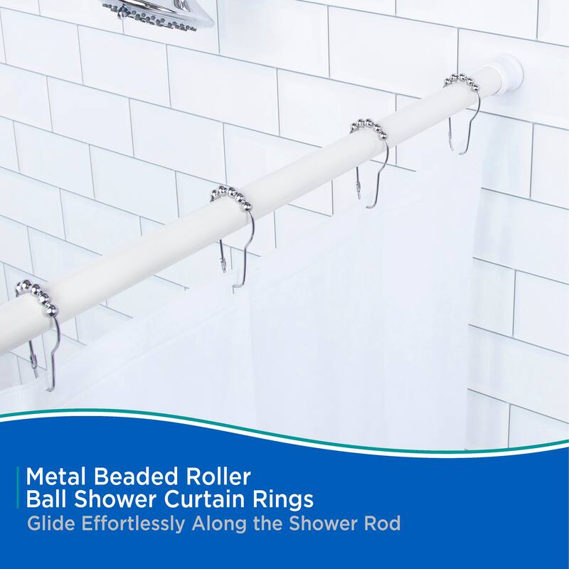 Kenney Beaded Roller Shower Curtain Rings, Set of 12