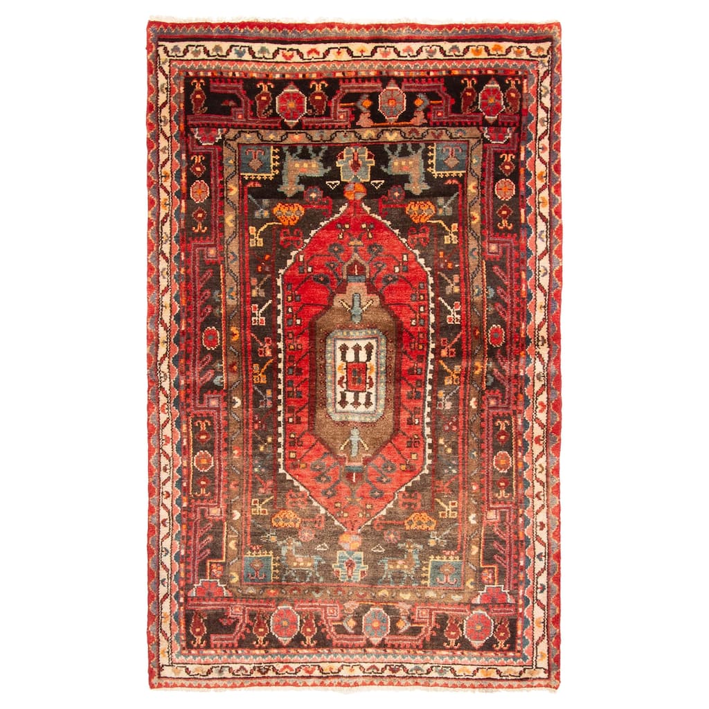 ECARPETGALLERY Hand-knotted Antalya Vintage Red Wool Rug - 3'8 x 6'4