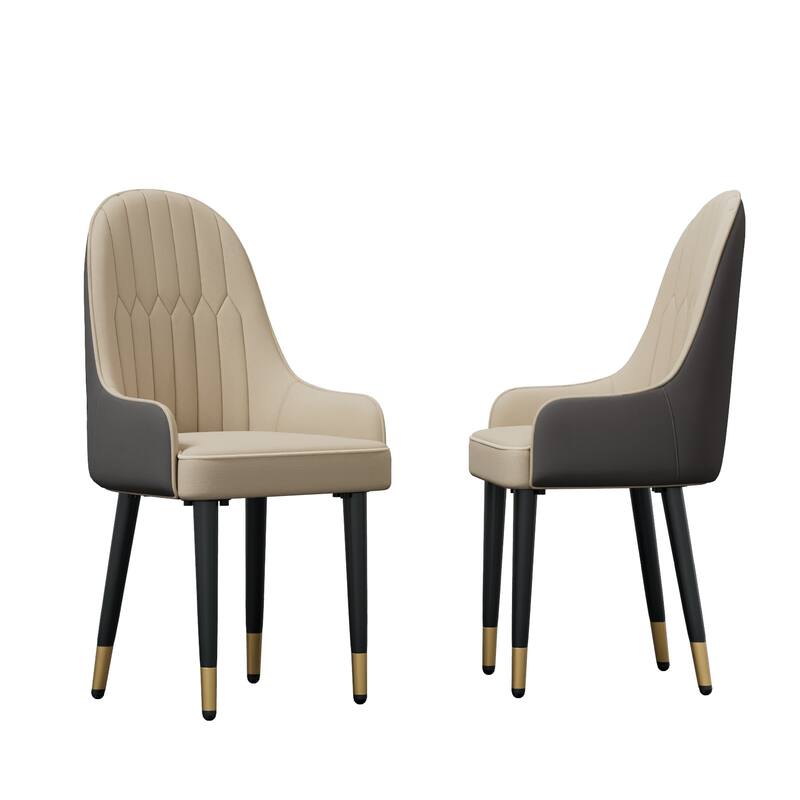 Microfiber Silicone Leather Upholstered Dining Chairs (Set of 2)