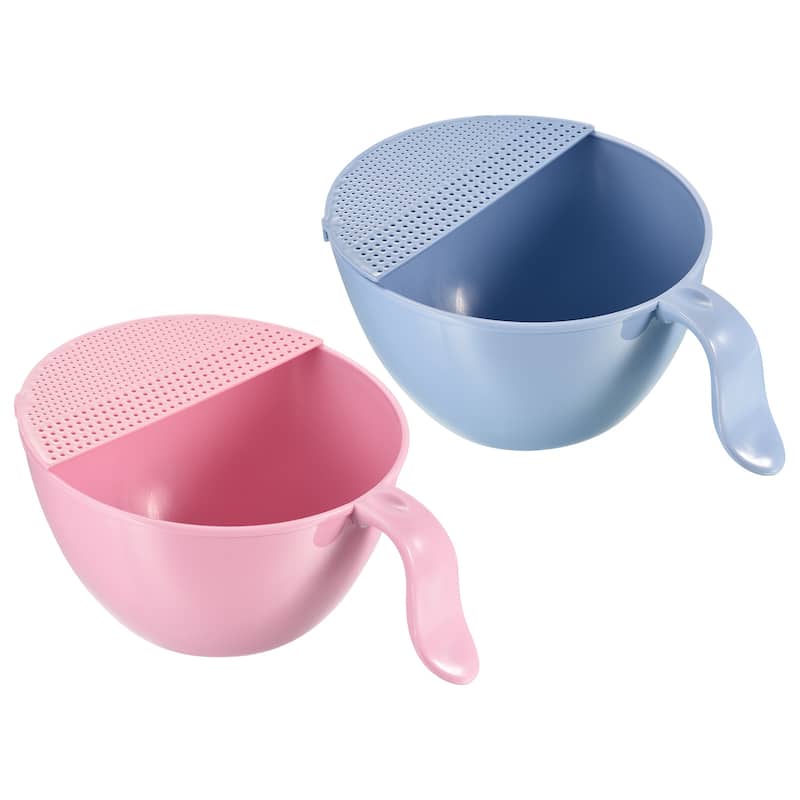 Rice Washing Bowl Fruit Vegetable Colander Drain Basket 2PCS - 23.5 x 19 x 11cm
