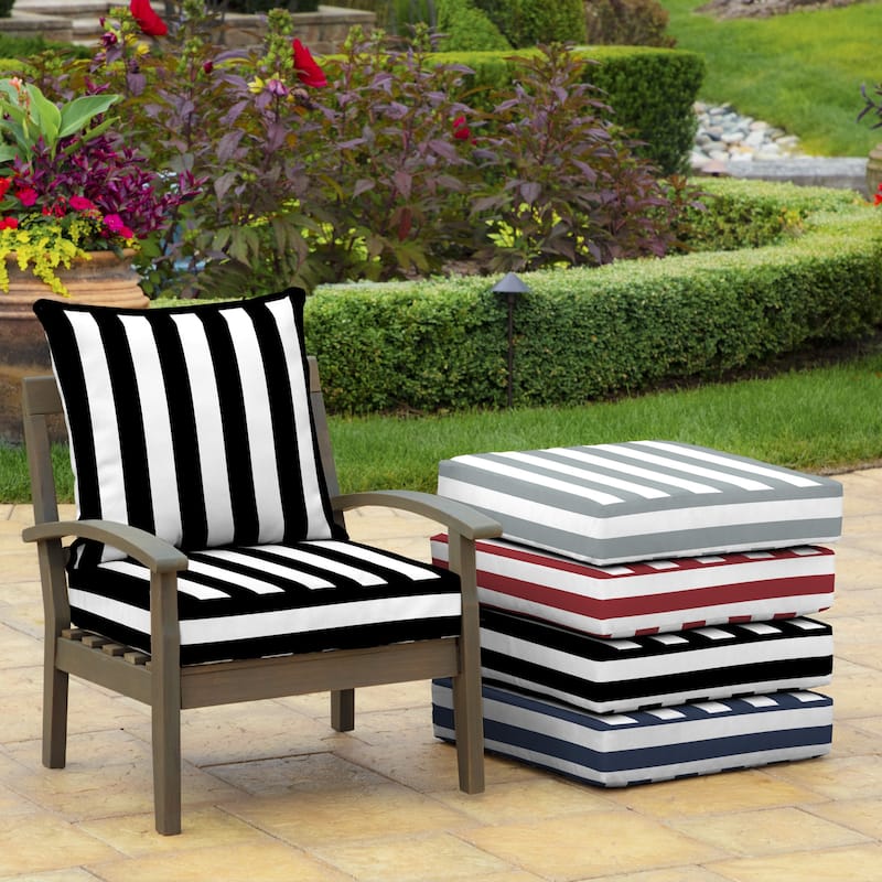 ARDEN 24-inch Square Striped Deep Seat Outdoor Cushion Set