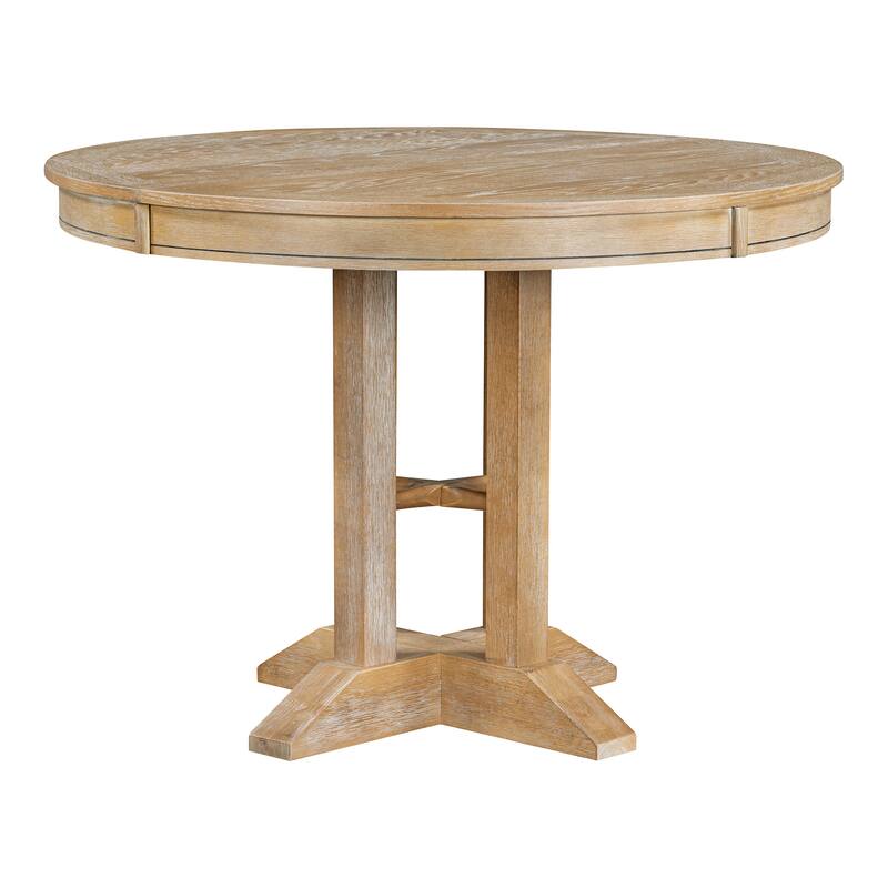 Nestfair Retro Style Dining Table with Extendable Tabletop - N/A - Natural Wood Wash