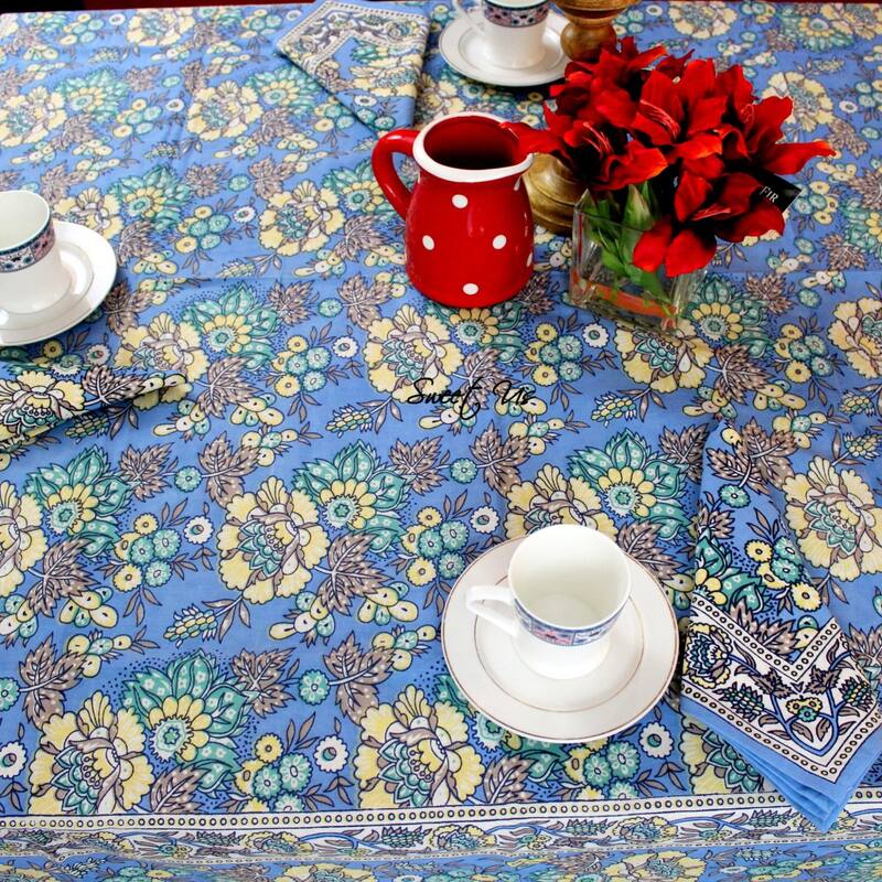 Luxuriant Floral Cotton French Country Tablecloth Collection