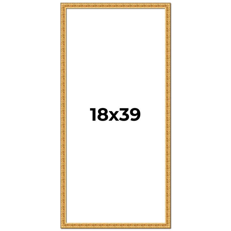 18x39 Frame Gold Real Wood Picture Frame Width 1 inches | Interior