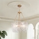 preview thumbnail 1 of 14, Alegate Modern Gold 4-Light Drum Glass Chandelier for Dining Living Room