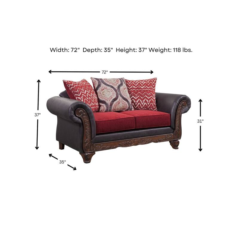 Woodhaven Furniture Prince Loveseat