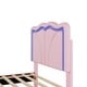 preview thumbnail 15 of 13, Upholstered Platform Bed with Curve Shaped and Height-adjustbale Headboard,LED Light Strips