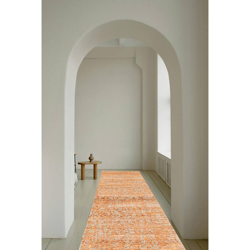 ECARPETGALLERY Hand-knotted Legacy Copper Silk, Wool Rug - 2'5 x 9'11