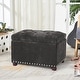 preview thumbnail 8 of 17, Adeco High End Classy Tufted Storage Bench Ottoman Footstool Dark Grey