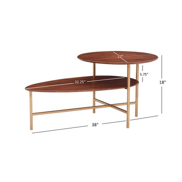 Linon Branson 2-tier Mid-Century Oval Coffee Table - Bed Bath & Beyond ...