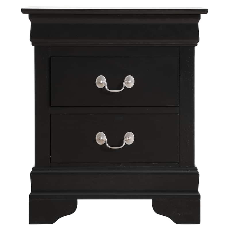 Traditional 21-in Metal Handholder 2-Drawer Wood Nightstand