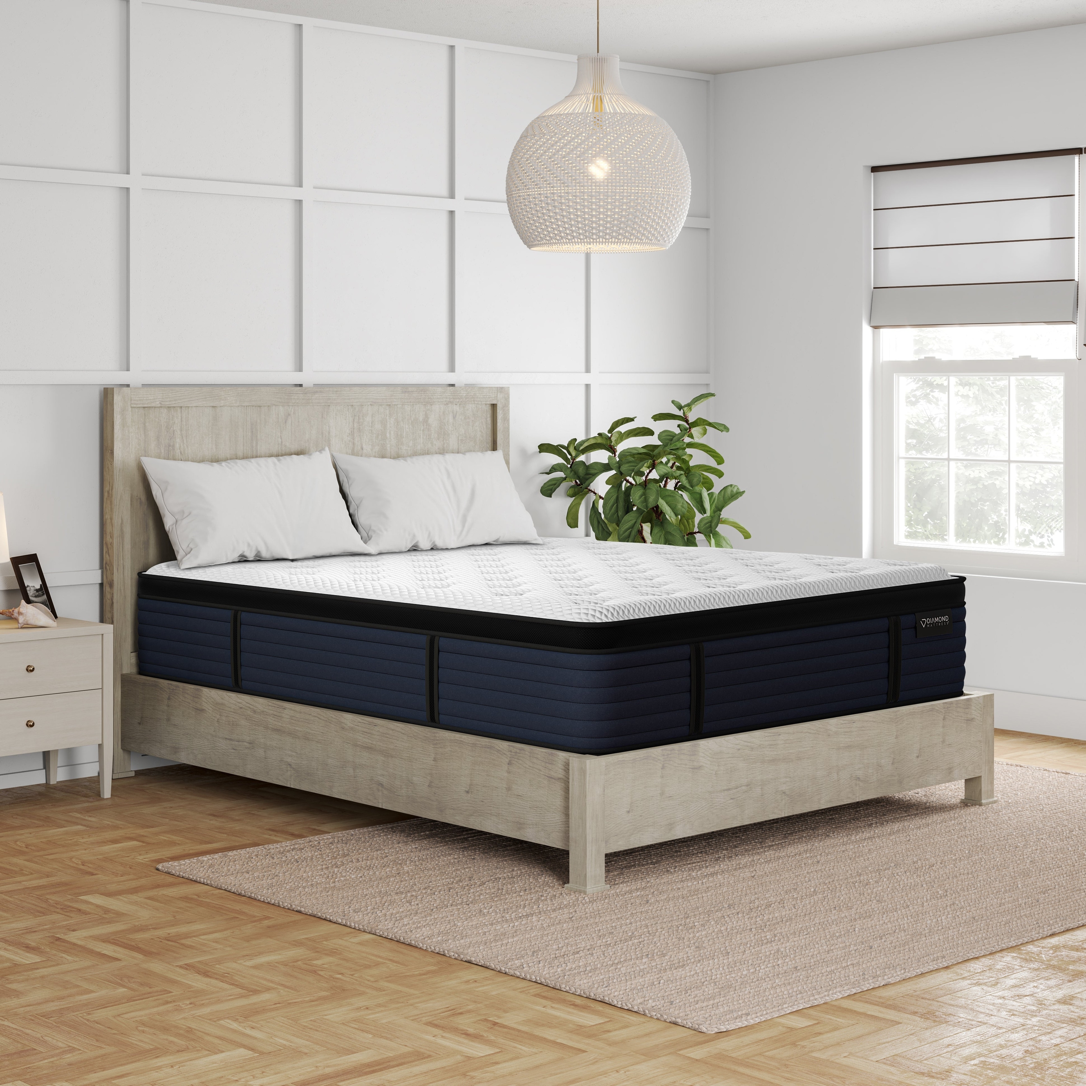 Lucine, 14.5-inch, Cool Natural Latex Euro Top Hybrid Mattress