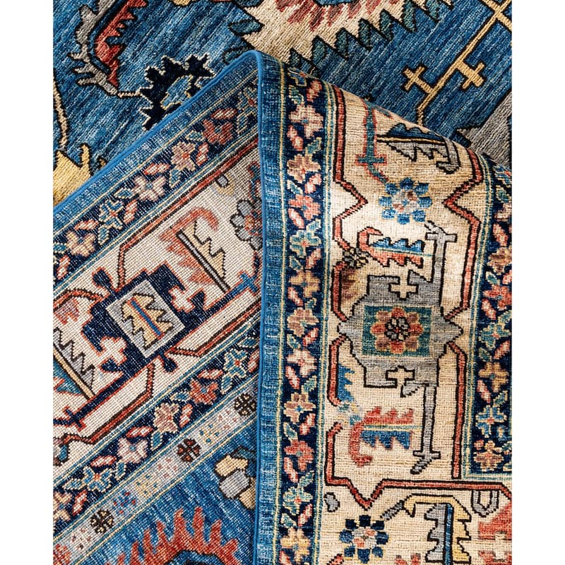 Serapi One-of-a-Kind Hand-Knotted Area Rug - Blue - 8' 11" x 11' 9"