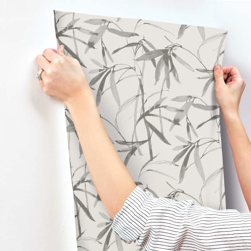 Menton Vinyl Bamboo Ink Wallpaper 27 in x 27 ft = 60.75 sq ft