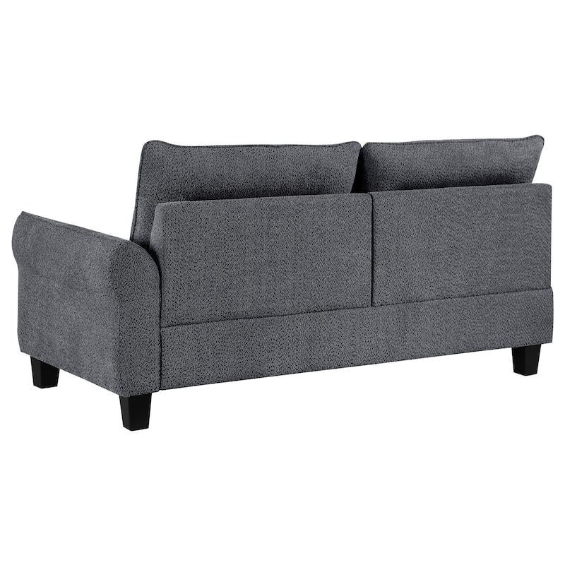 Caspian Upholstered Curved Arm Chaise Sectional Sofa