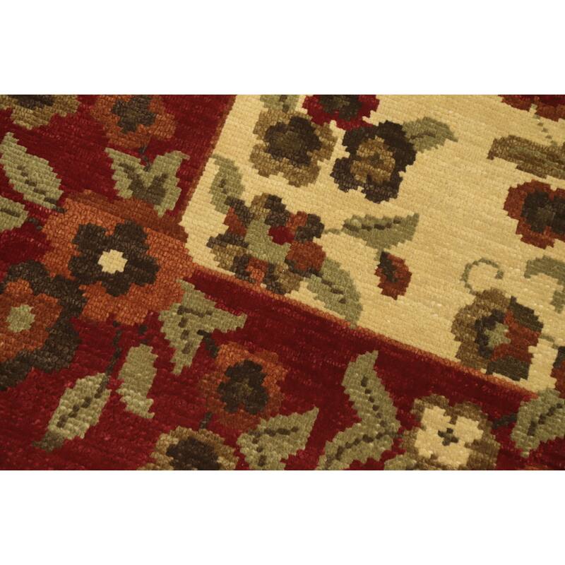 All-Over Floral Handmade Area Rug 6x10 - 10' 0'' X 6' 5''