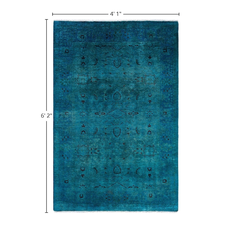 Vibrance One-of-a-Kind Hand-Knotted Area Rug - Green, 4' 1" x 6' 2" - 4' 1" x 6' 2"