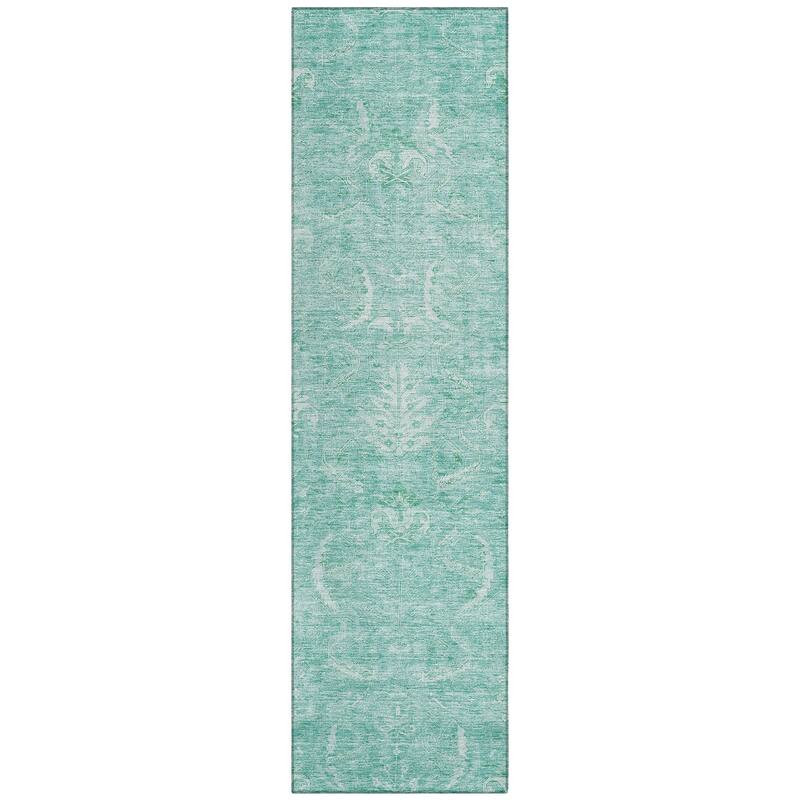 Machine Washable Indoor/ Outdoor Boho Traditional Chantille Rug