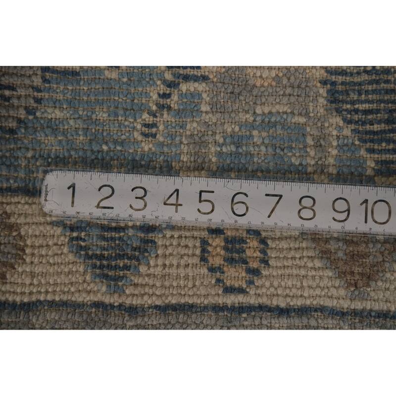 Hand Knotted Oriental 100% Wool Carpet Transitional All-Over Greys & Charcoal Oushak Area Rug - 11' 7'' X 7' 11''