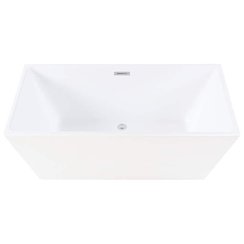 Kingston Brass Eden 60" Free Standing Brass Soaking Tub with Center - White