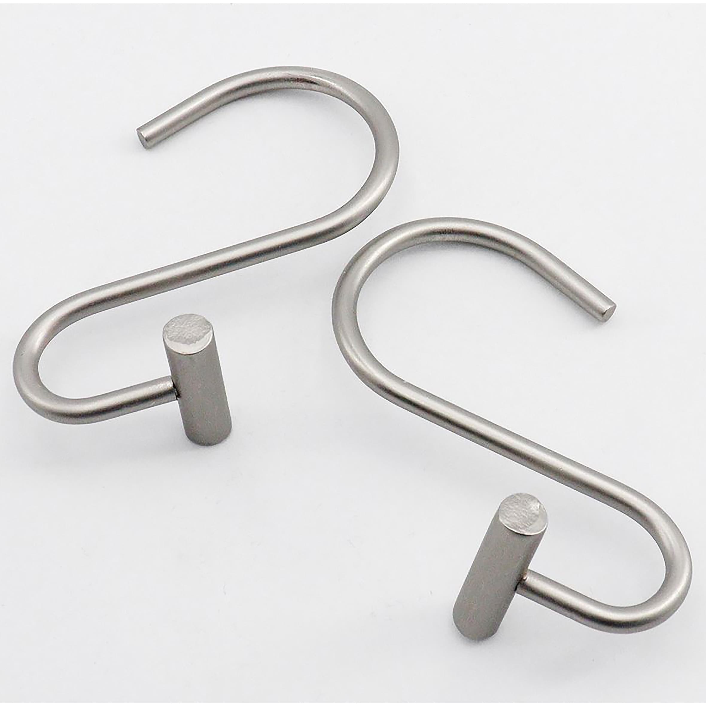 Color Up Double Hook Shower Rings – Stainless Steel Shower Curtain Hooks, Set Of 12 (White) - View #14