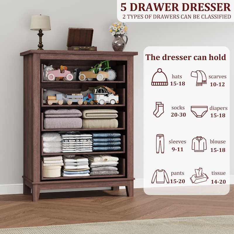 41.3" Tall Vertical Drawer Dresser, with Large Storage