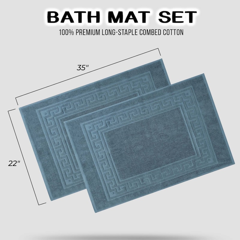 Superior Plush & Absorbent 900 GSM Cotton Bath Mat - (Set of 2)
