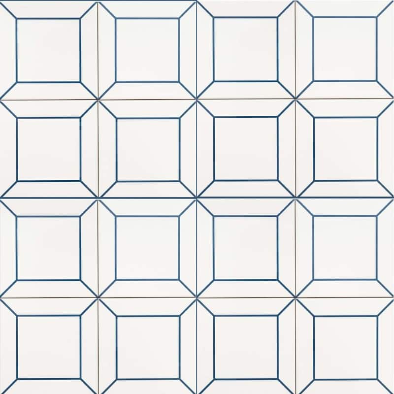 The Tile Life Frame 6x6 Blue Ceramic Wall Tile