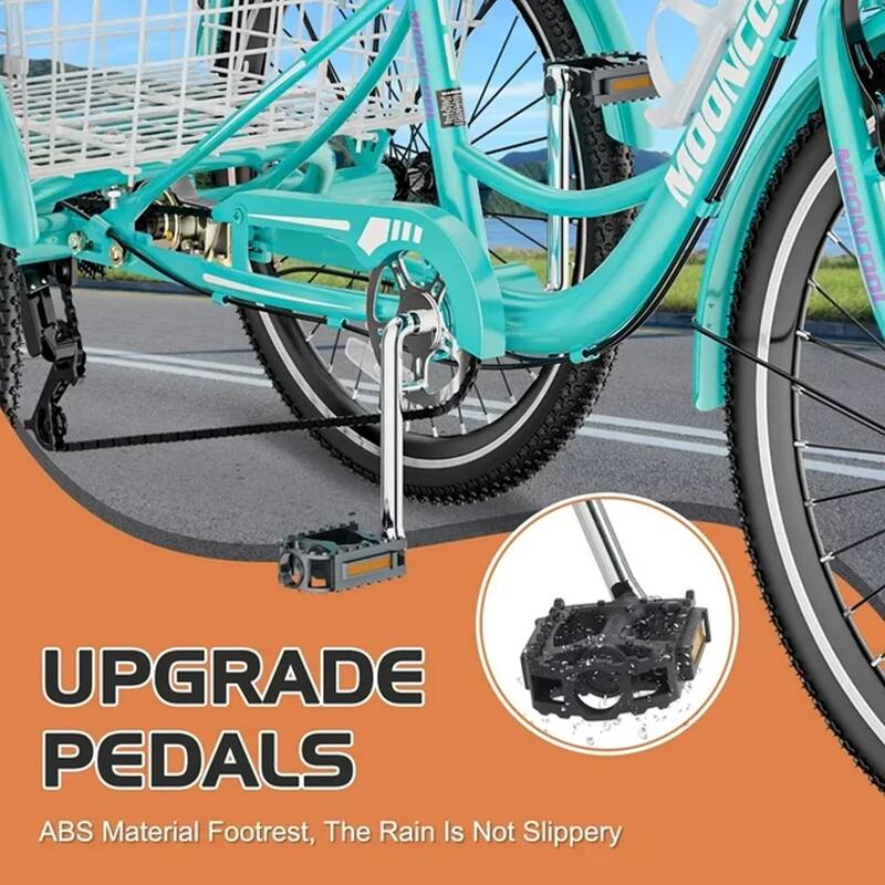 DoCred 7 Speed Tricycles for Adult, 26" Three Wheel Bike Cruiser Trike
