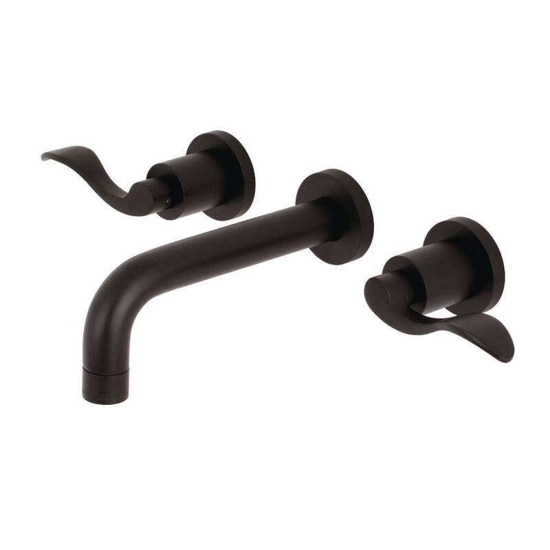 NuWave Two-Handle Wall Mount Bathroom Faucet - Matte Black