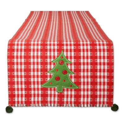 DII Jolly Tree Reversible Embellished Table Runner