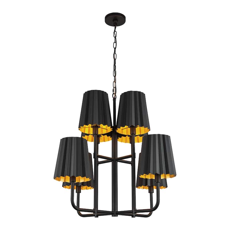 Alora Lighting CH528830 Plisse 8 Light 30" Wide Chandelier - Matte Black