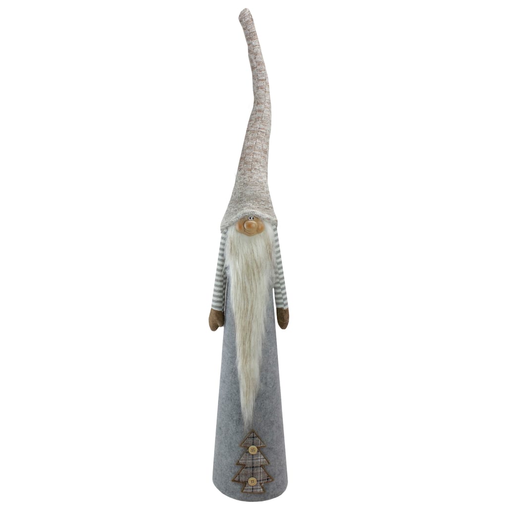 22" Gray and Brown Cone Gnome Tabletop Christmas Decoration