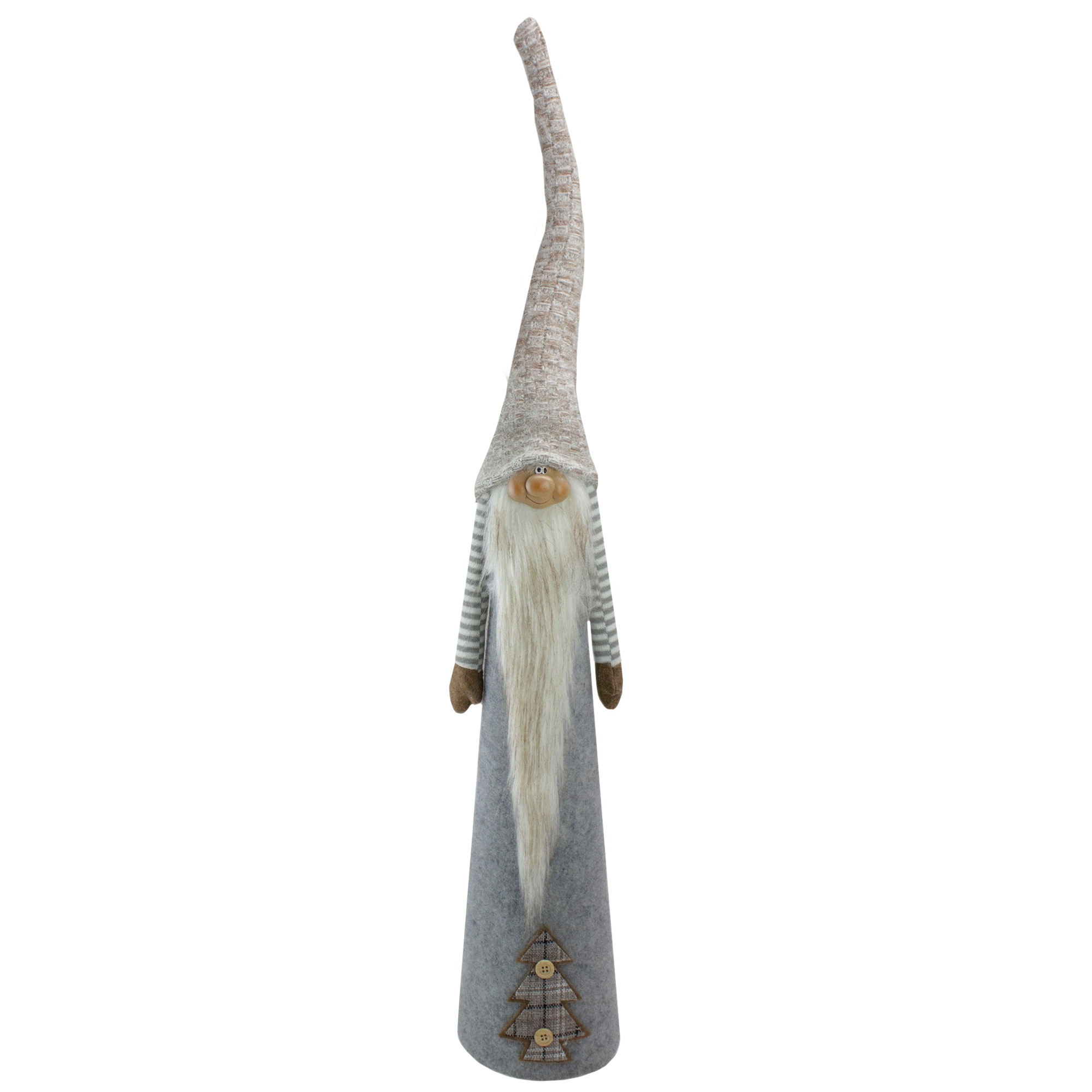 22" Gray and Brown Cone Gnome Tabletop Christmas Decoration