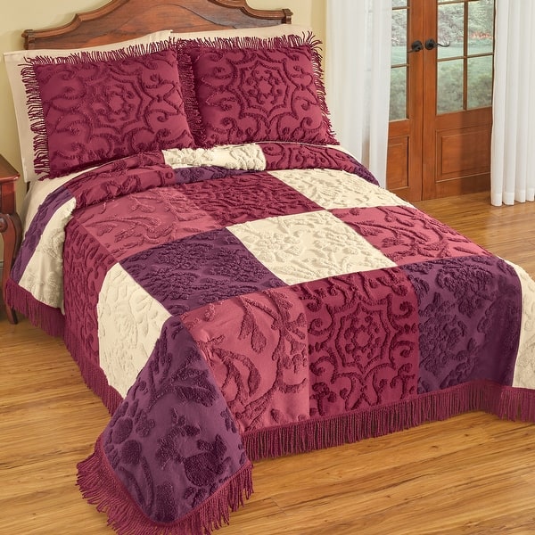Elegant Tranquil Chenille Fringe Bedspread | Collections Etc