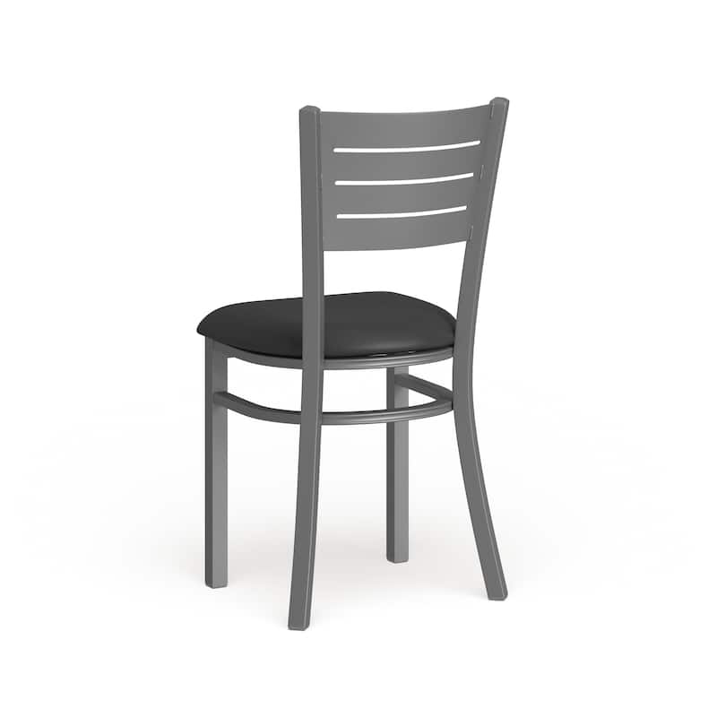 Slat Back Metal Restaurant Chair - 16.5"W x 19"D x 33.5"H - 16.5"W x 19"D x 33.5"H