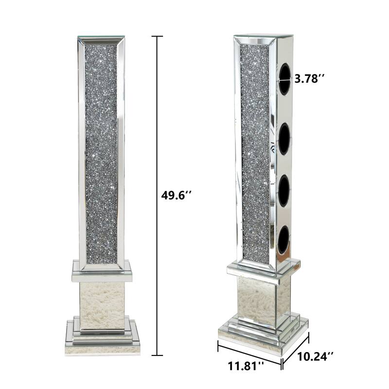 Modern Floor Wine Racks Freestanding, Home Furniture Decorative with Sparkling Crushed Diamonds, Hold for 8 Bottles