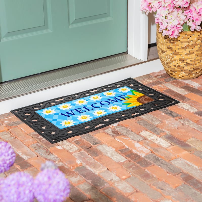 22 in. x 10 in. Bless Our Home Sunflowers Sassafras Switch Mat