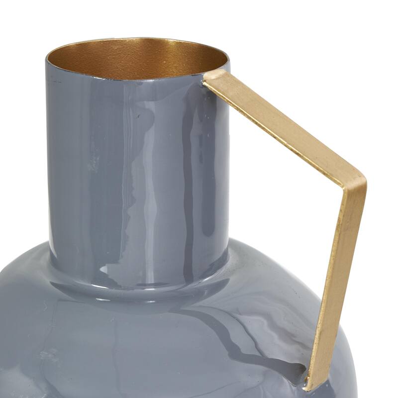 Metal Abstract Enameled Decorative Vase with Varying Shapes - Set of 3 Yellow or Blue - CosmoLiving by Cosmopolitan