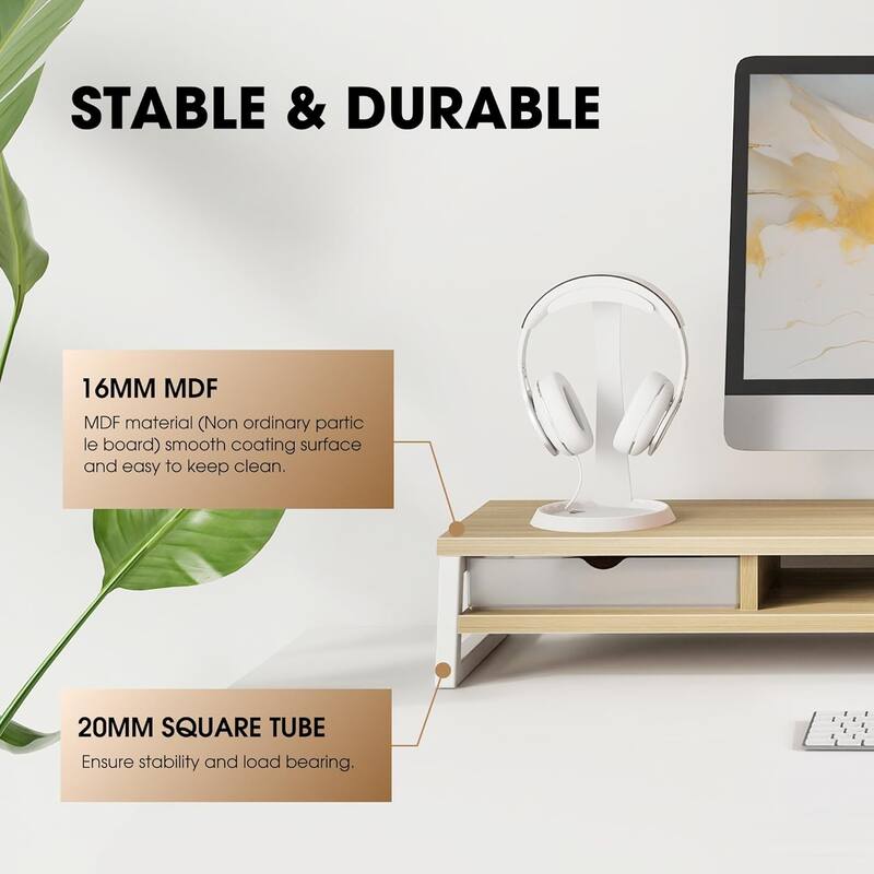 Fenge Dual Monitor Stand Riser for Desk, 42.5in Large Monitor Stand for 2 Monitor - 42.5x9.2x5.4 inches
