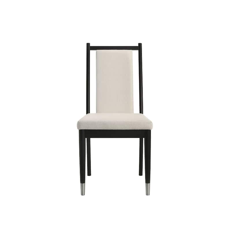 Furniture of America Kalor Modern 7-Piece Black and White Sintered Stone Top Rectangle Dining Table Set