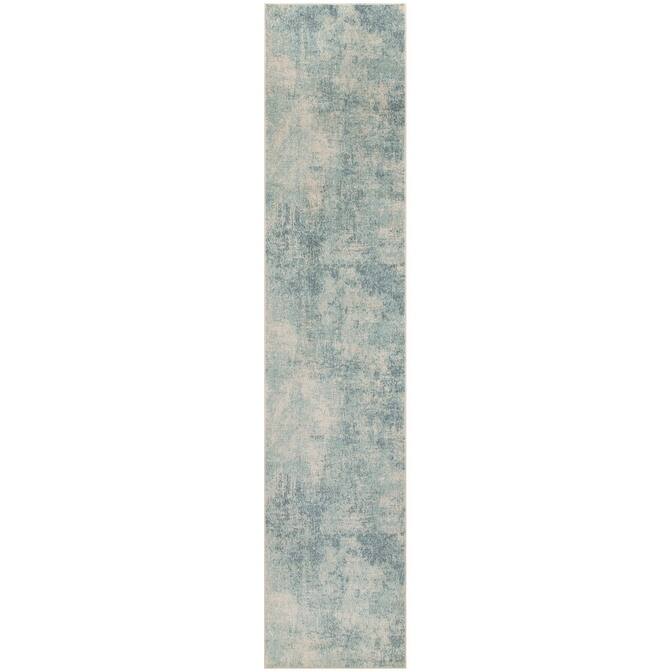 Nourison Astra Machine Washable Abstract Area Rug - 2' 2" x 10' - Blue/Ivory - Runner