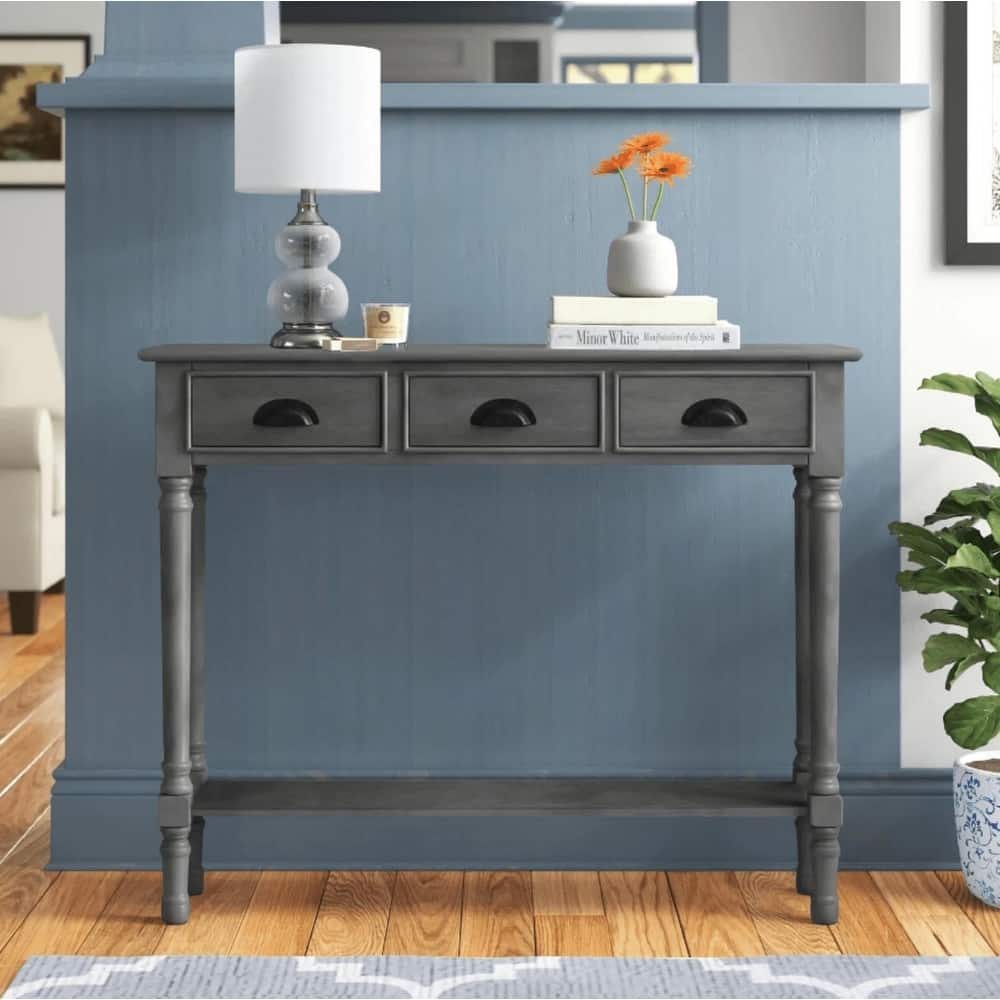 Burlington Wood 3-drawer Console Hallway Table