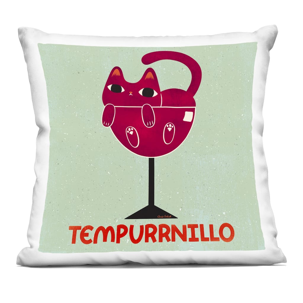 Stupell Tempurrnillo Cat Wine Decorative Printed Throw Pillow Design by Carrie Cantwell