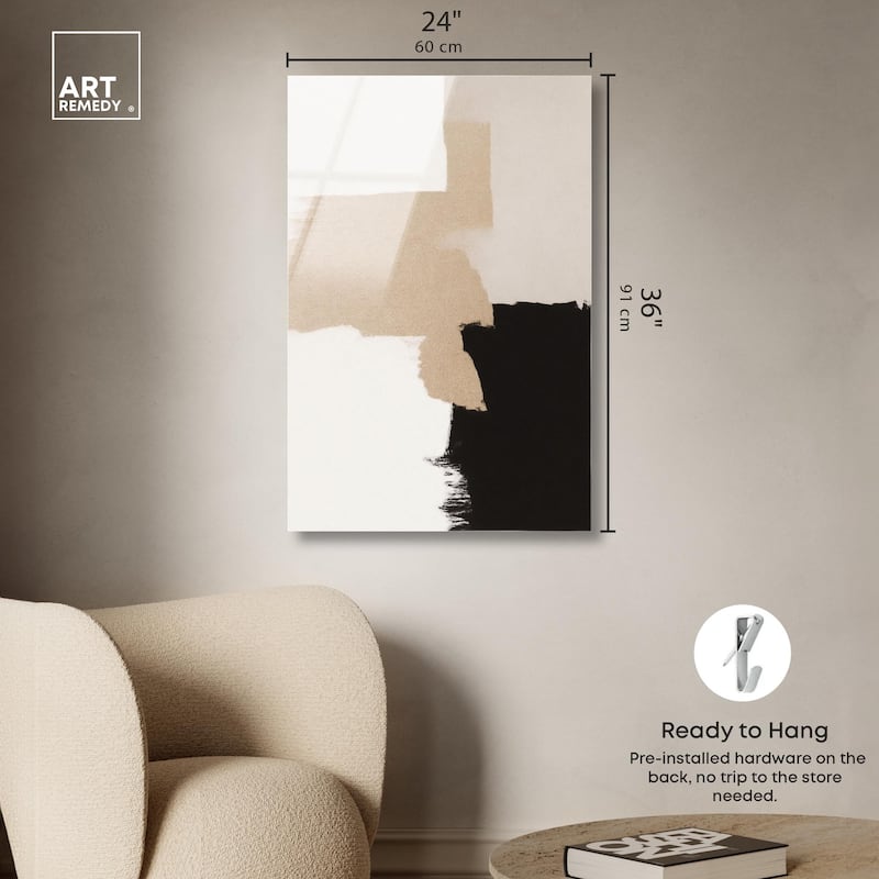 Beige and Black II Acrylic by Art Remedy, Ready to Hang