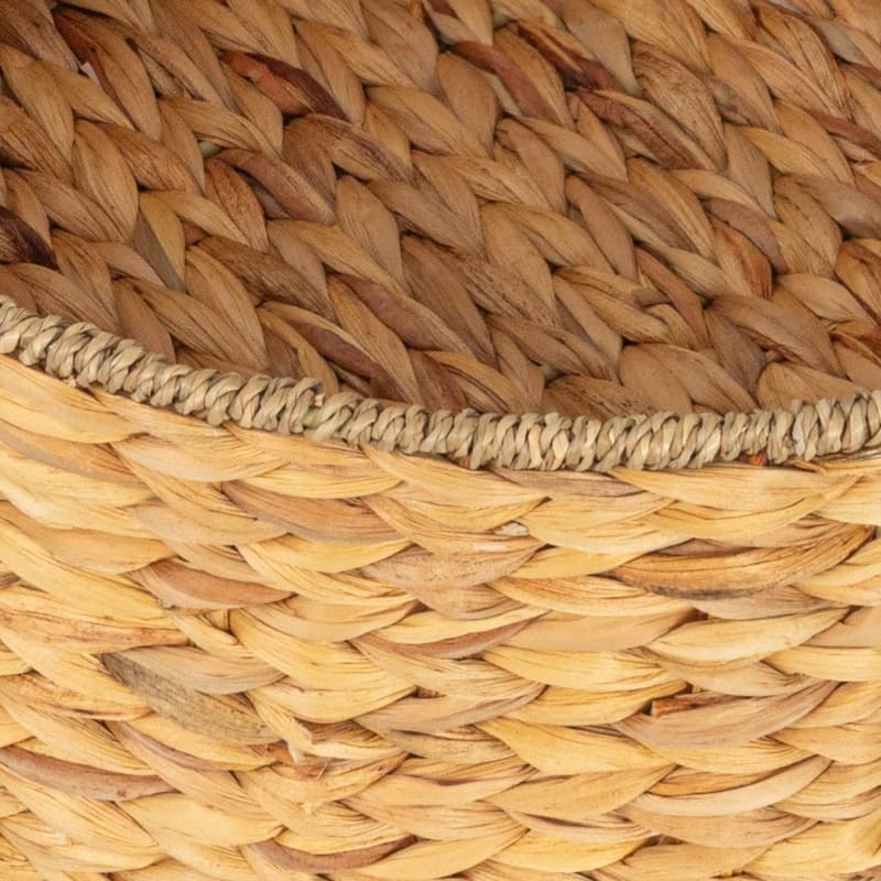 Household Essentials Handwoven Water Hyacinth and Seagrass Basket with Handles - 15.8"L x 15.8"W x 7.9"H