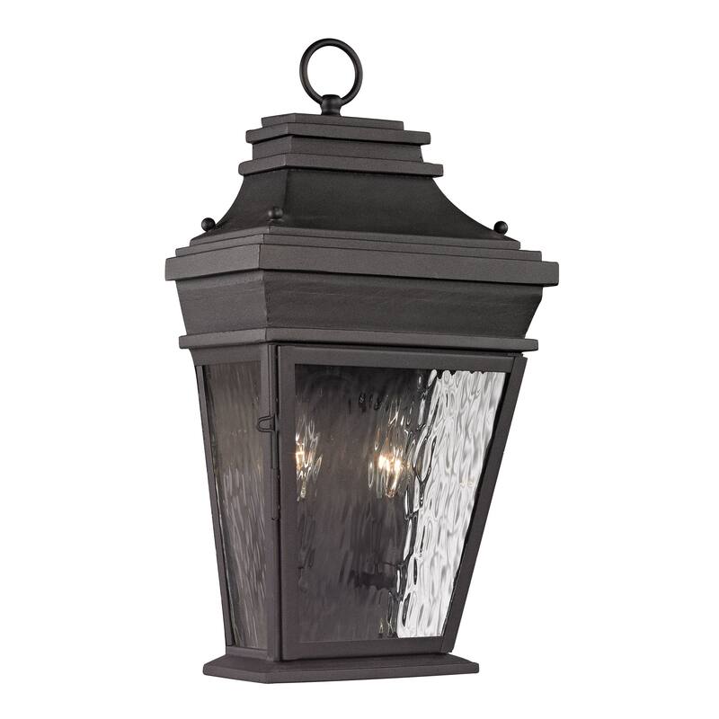 Forged Provincial 2-Light Outdoor Sconce - Charcoal - 18 inch Tall - Charcoal