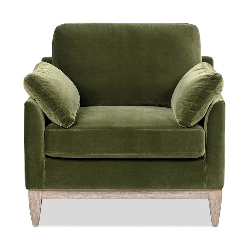 Pasadena 36" Wide Modern Farmhouse Velvet Accent Arm Chair