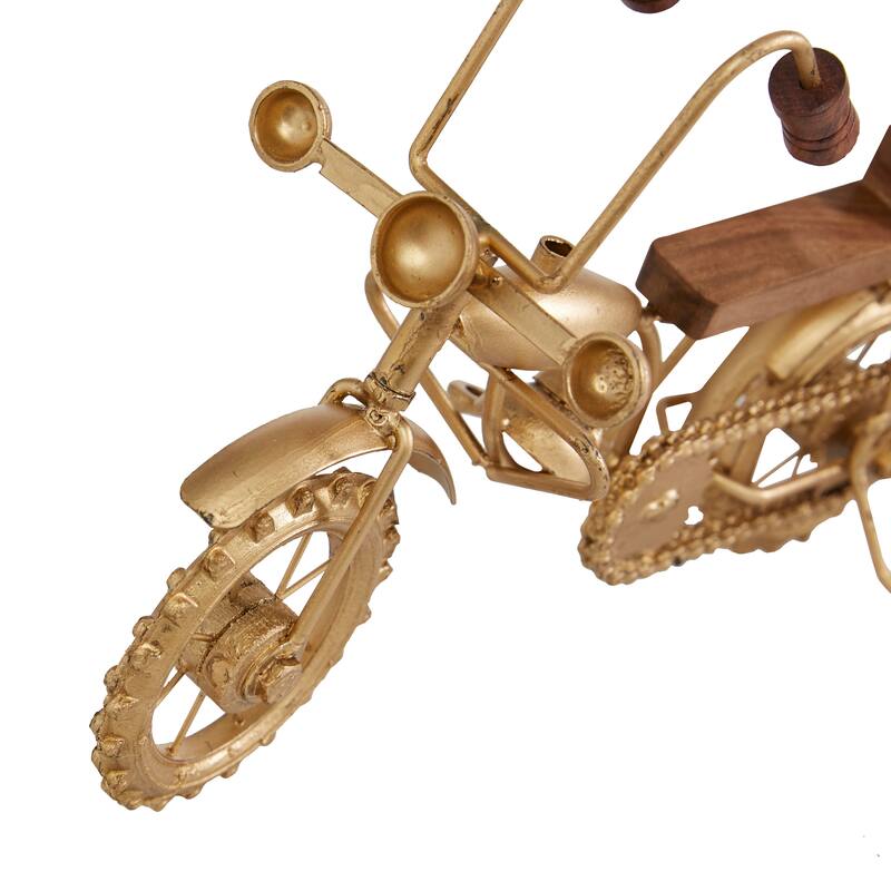 Brown or Gold Metal Motorcycle Sculpture (Set of 2)